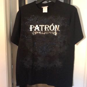 Patron novelty T-shirt, black short sleeves, new without tags. Size M